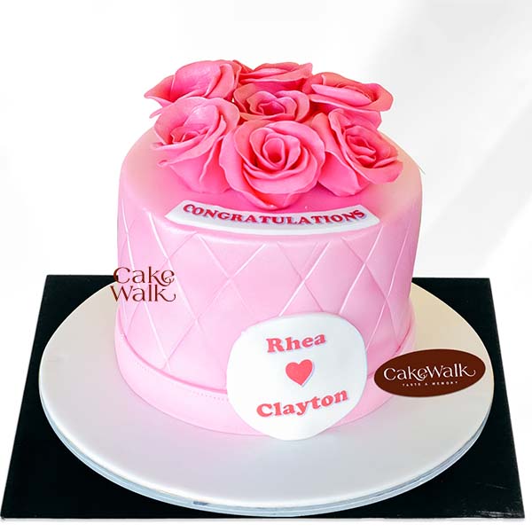 Sugarcraft Pink Flowers Cake