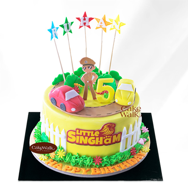 Little Singham / Car Theme Cake