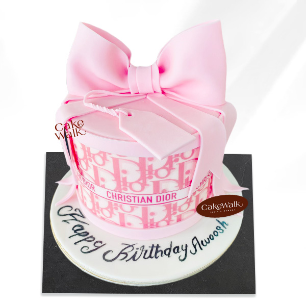 Pink Dior Ribbon Cake