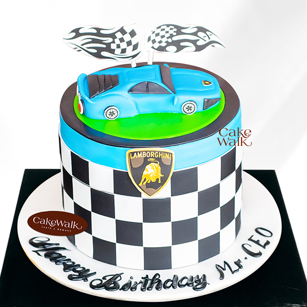 Lamborghini Car Theme Cake