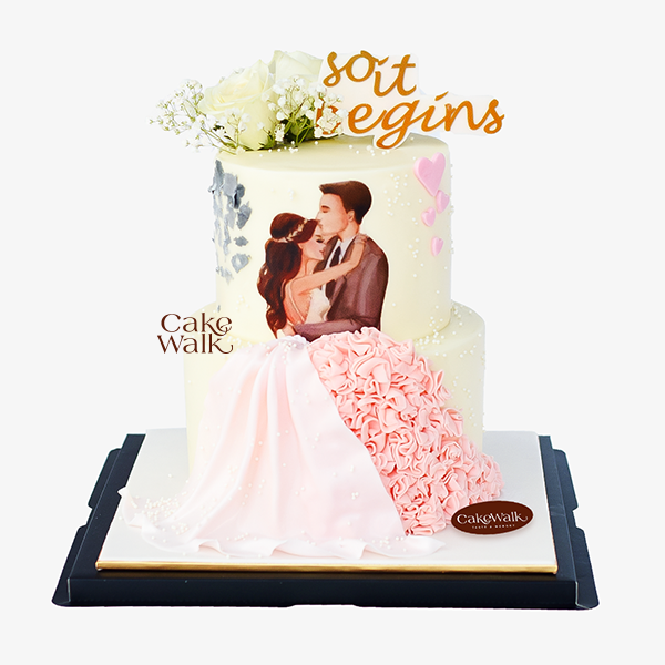 Two Tier Wedding Engagement Cake