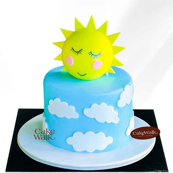 Sunny and Clouds Theme Cake