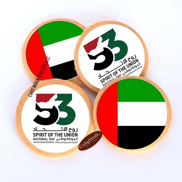 UAE National Day Vanilla Cookies Round-3 inch