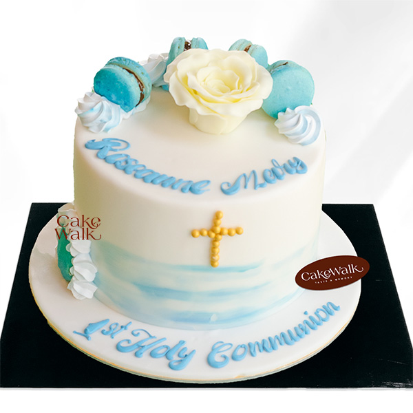 Floral 1st Communion Christening Cake-2