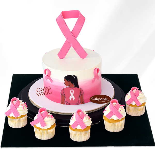 Breast Cancer Awareness Cake and Cupcakes