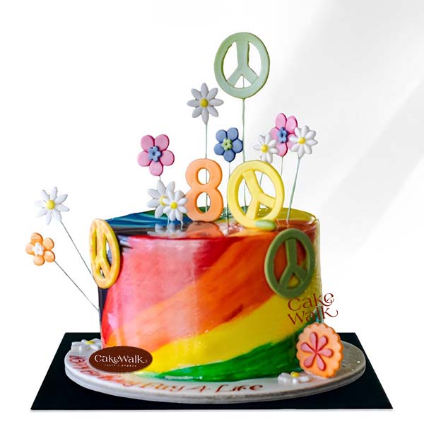 Colorful Hippie Tie Dye Cake