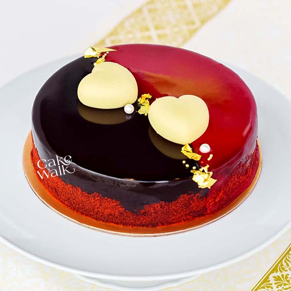 Twin Passionate Heart Cake