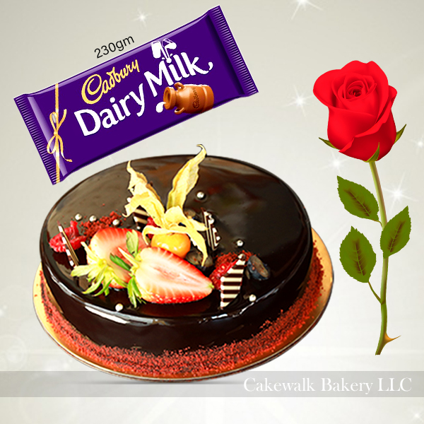 Chocolate cake with Rose & Chocolate Bar